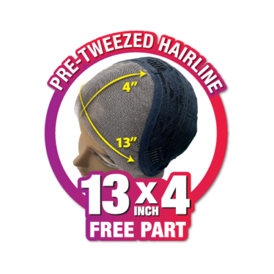 Kamela Human Hair  Blend HD Lace Wig Colour 1B